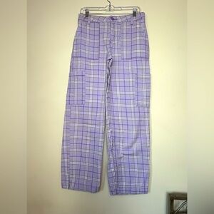 H&M Lavender Plaid Cargo Pants